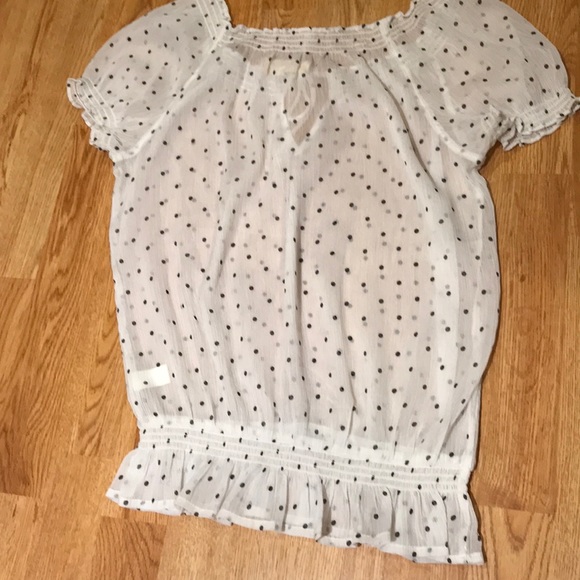 Hollister vintage  sheer printed polka dot blouse, medium. - Picture 2 of 3